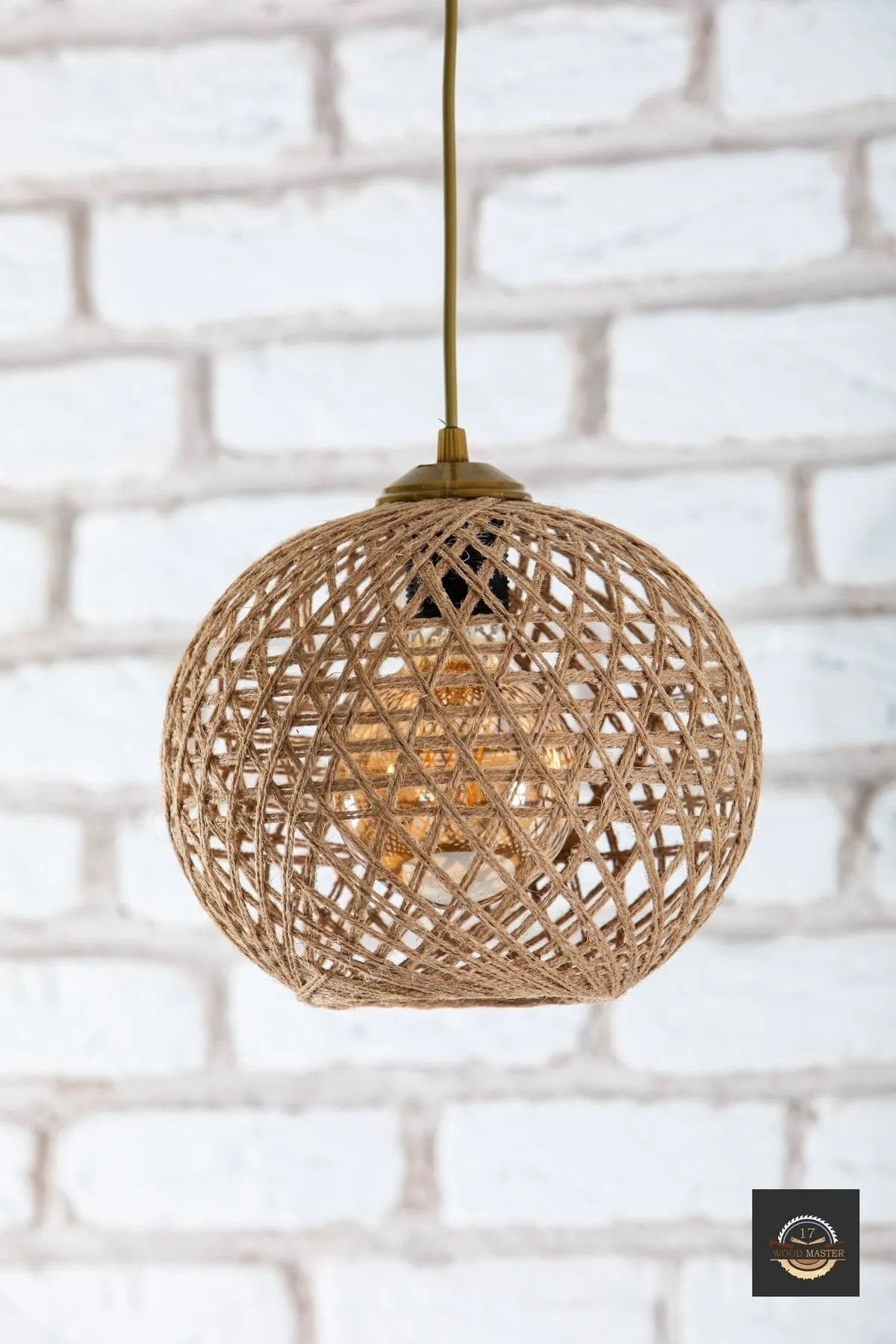 Bella Wicker Pendant Lamp Single Chandelier (With Antique Hanger Set)