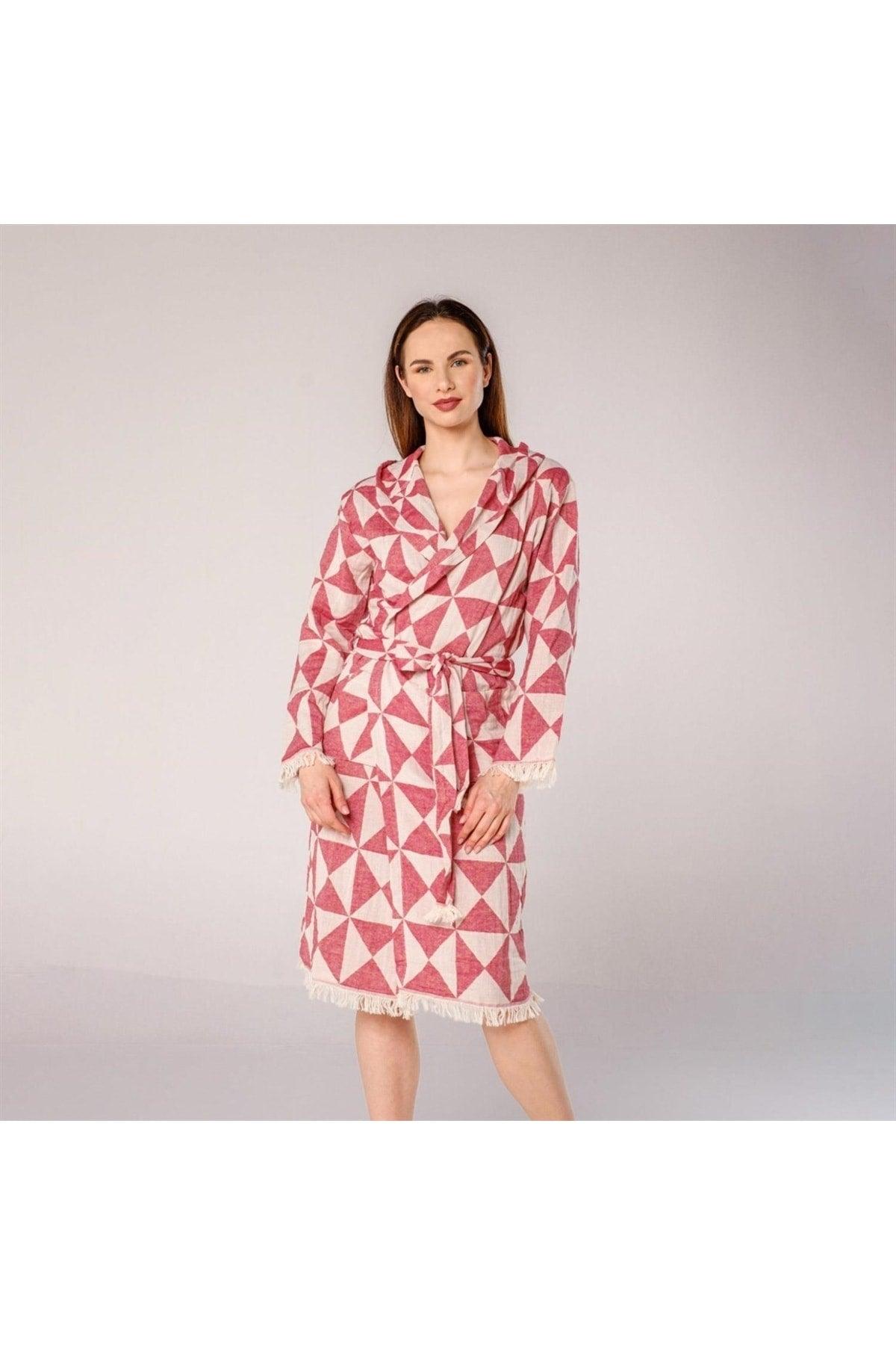 Pyramid Patterned Women's Peshtemal Beach Robe - Swordslife