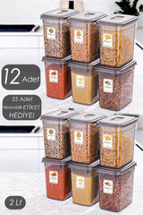 Diamond Labeled 2 Liter 12 Liter 24 Piece Legumes Storage Container - Food Storage Container Set