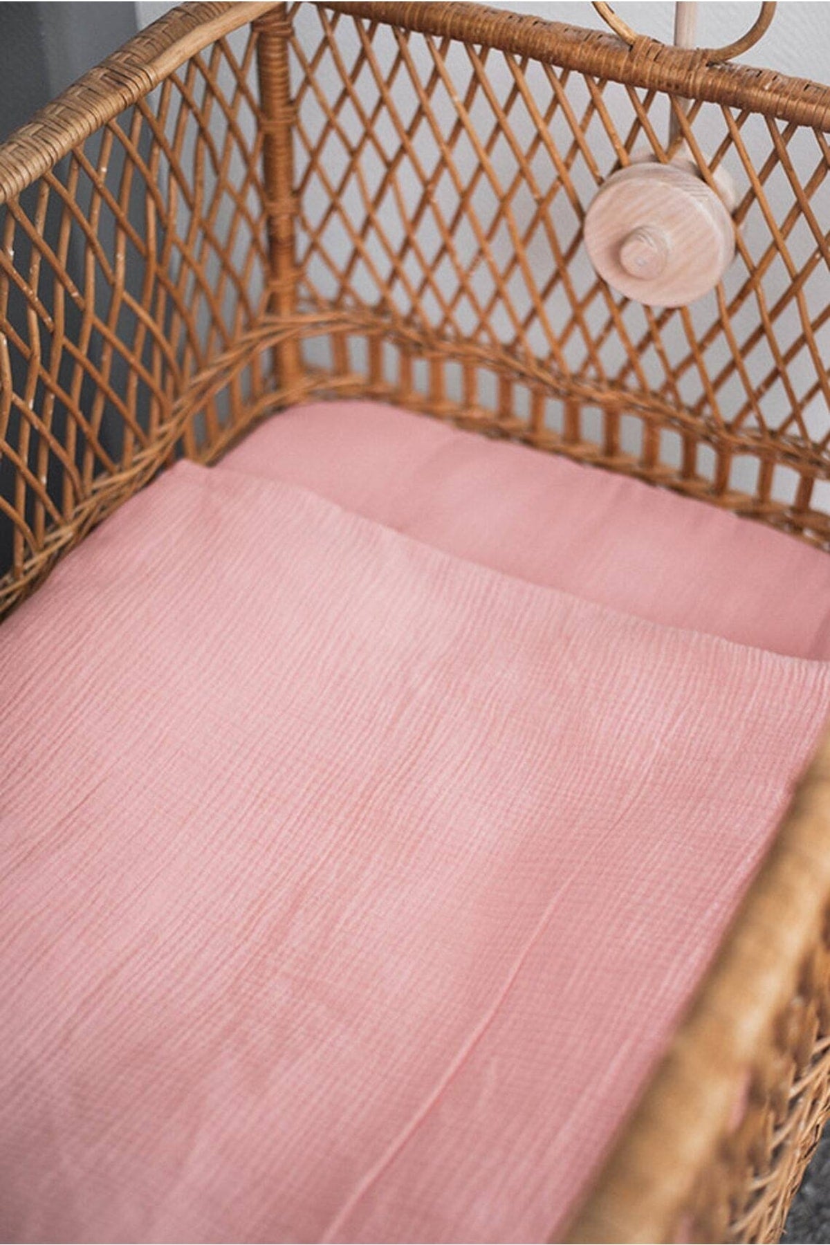 Muslin Baby Duvet Cover Set 70X110 Cm 100% Organic Cotton (Crincle Muslin) +15 Cm Bed Height