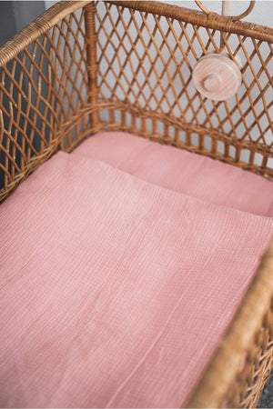 Muslin Baby Duvet Cover Set 70X110 Cm 100% Organic Cotton (Crincle Muslin) +15 Cm Bed Height
