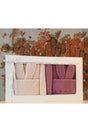 Family Bathrobe Set Plum Beige - Swordslife