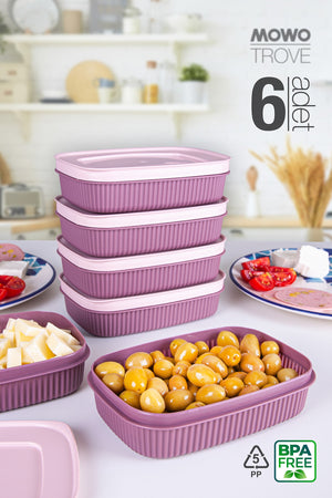 Trove Mini (Blue) Fridge Container For Breakfast With Lid 600Ml Kitchen Plastic Practical Storage Container