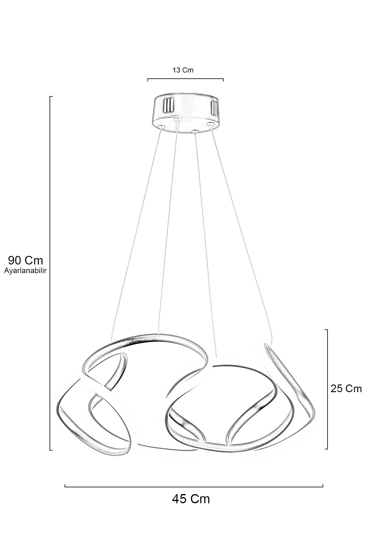 Honos Smoked Modern Pendant Lamp Led Chandelier Living Room Kitchen Room Led Chandelier