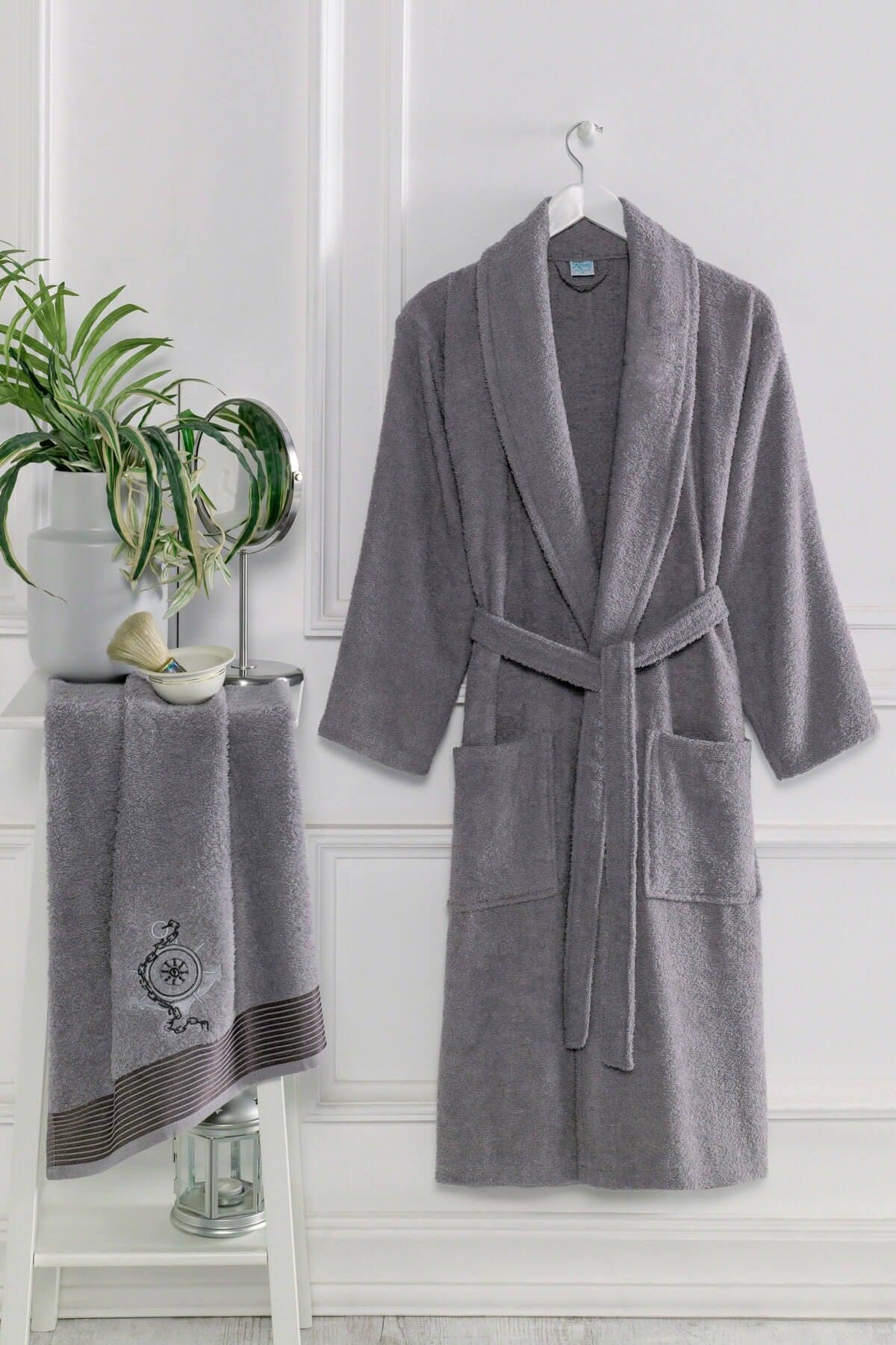 Unisex Cotton Towel Bath Robe Set - Swordslife