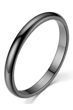 3Mm Thin Curved Shiny Steel Wedding Band Ring Cl27