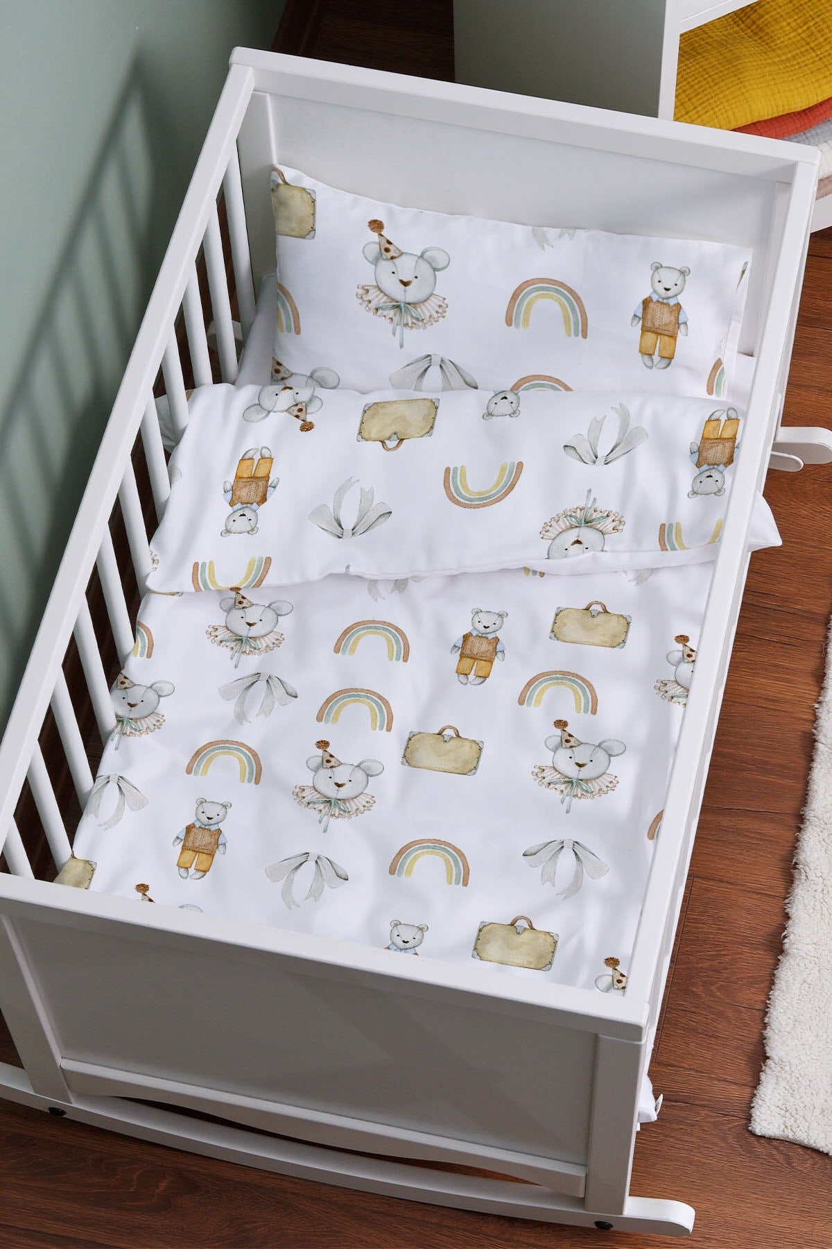 Mother'S Side Crib Duvet Cover Set (60X100) - Iconic Series - Antique Teddy Bear