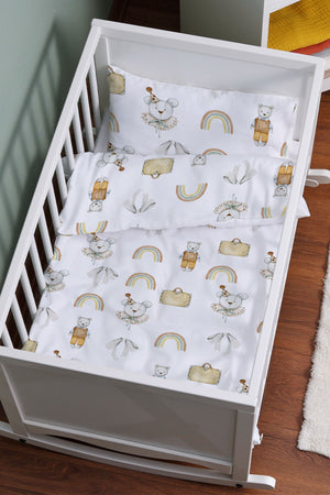 Mother'S Side Crib Duvet Cover Set (60X100) - Iconic Series - Antique Teddy Bear