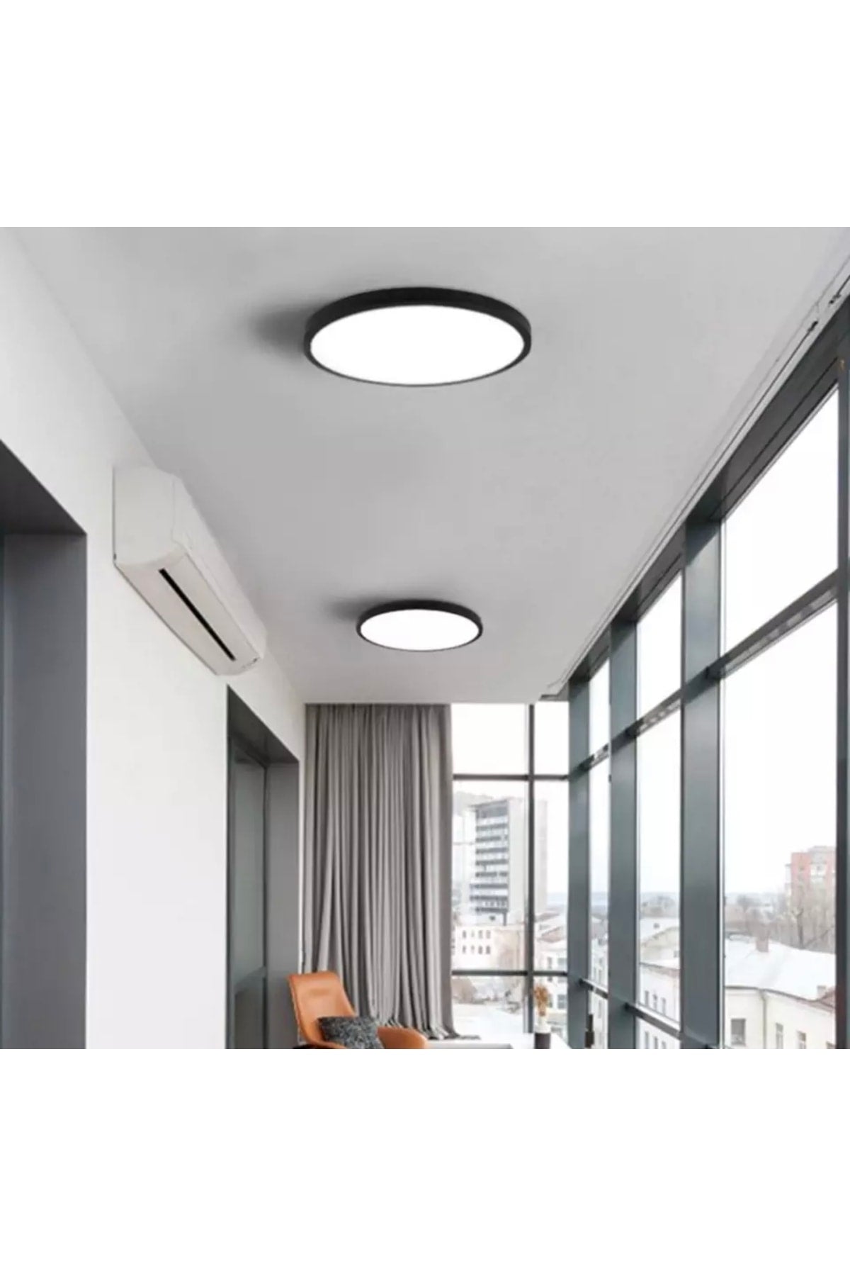 Modern Ceiling Plafonier Panel Led Chandelier Ice White Light Black Metal Case