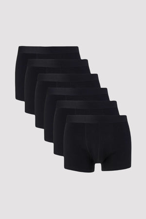 Men'S Black Boxer Cotton Lycra 6-Pack