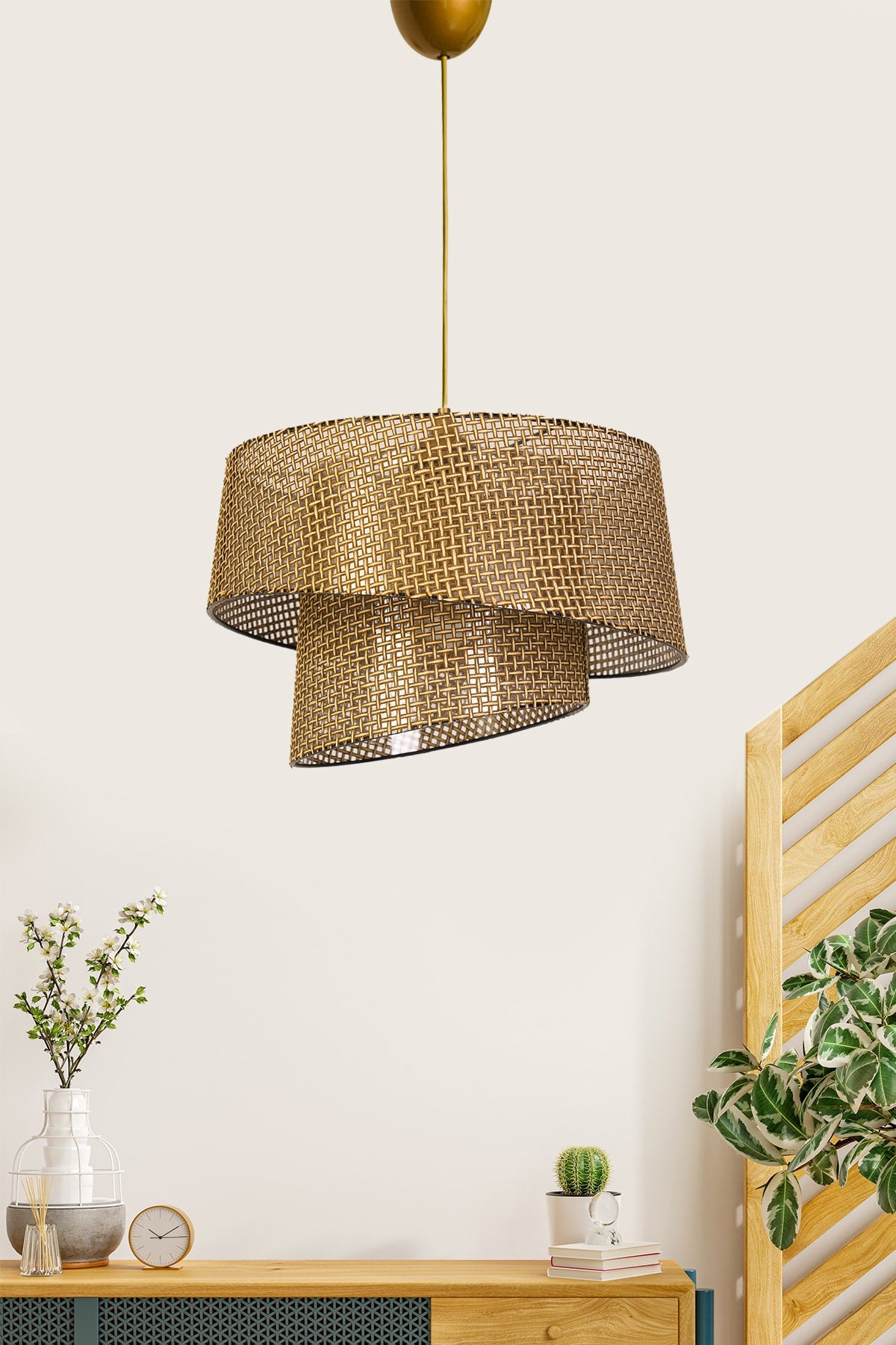 Cıntre Pendant Lamp Chandelier Wicker