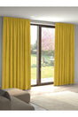 Velvet Textured Indian Yellow Island Backdrop Curtain Extraforward Pleated - Swordslife