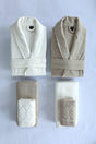 Fiesta Elite Cotton 6 Pieces Family Bathrobe Set - Ecru - Beige Elite1 - Swordslife