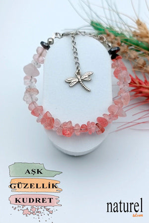 Natural Stone Rose Quartz Women's Bracelet - Broken Natural Stone - Gift Bracelet - Swordslife