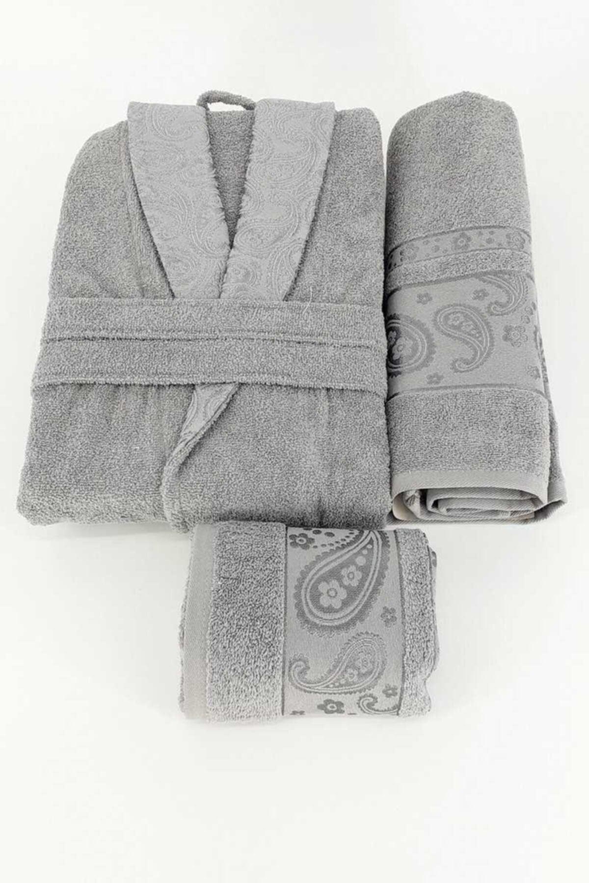 Gray Single 3 Piece Bathrobe Set Set - Swordslife