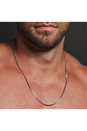 Men'S Silver Color Cube Necklace