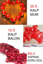 20 pcs. Heart Candle And 10 Pcs. Heart Balloon 950 Petals Dried Rose Candle Marriage Proposal Special Day Dear - Swordslife