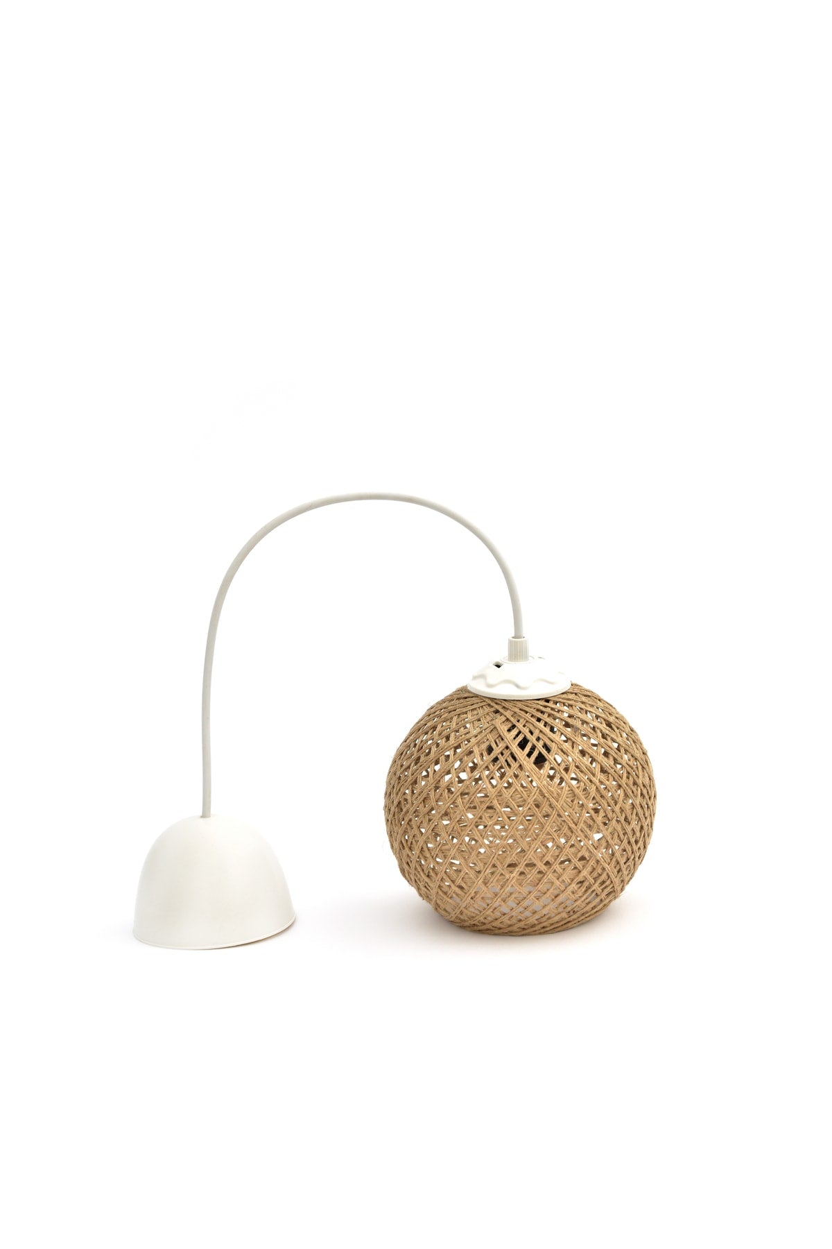 Balle Wicker Pendant Ball Chandelier (White Hanger Set)