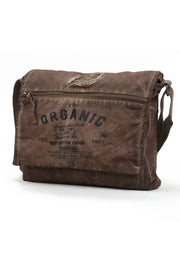 Shabby Canvas Shoulder Messenger Brown Laptop School Travel Daily Vintage Bag