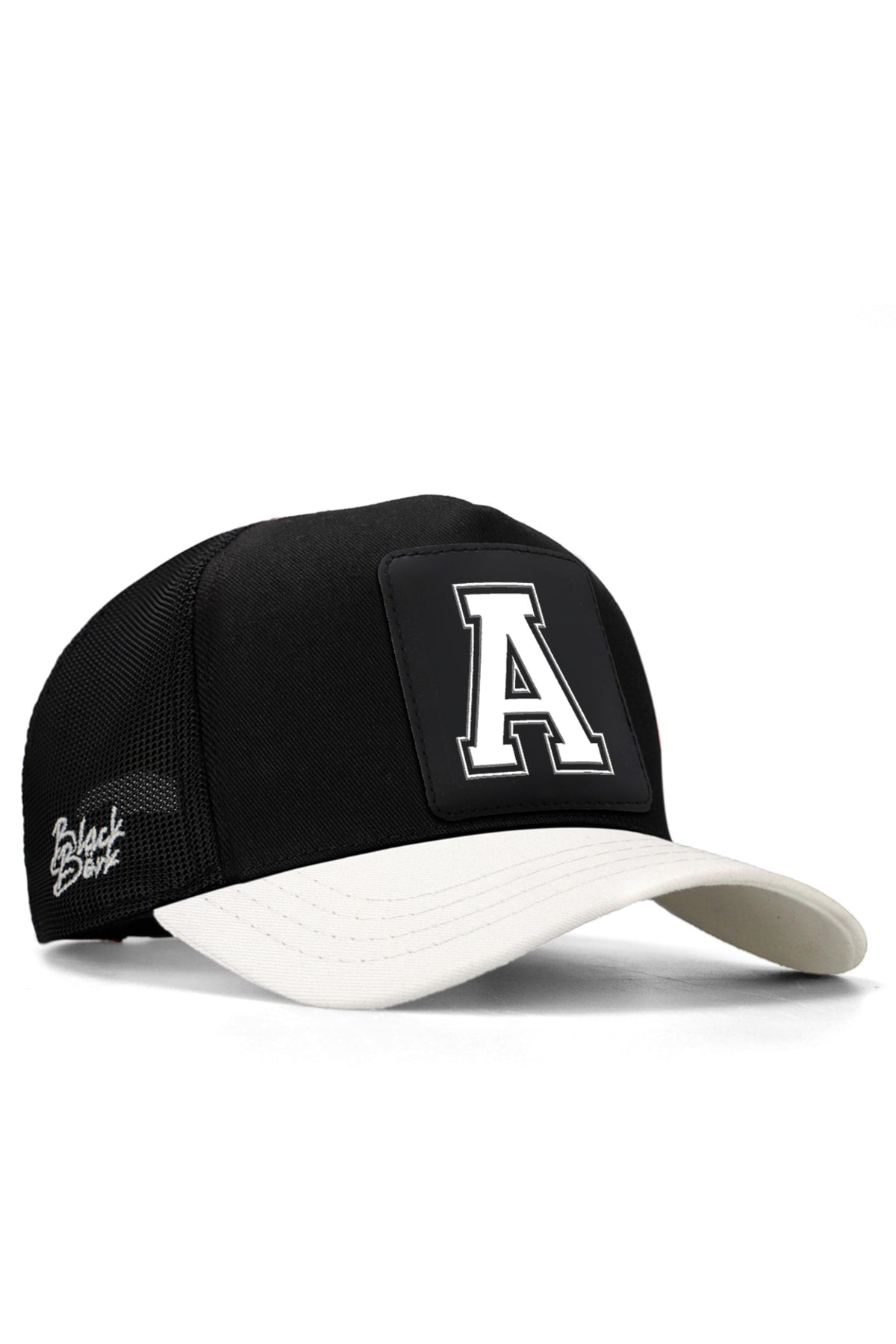 V1 Trucker Letter A - 1 Code Logo Unisex White Cap - Black Cap (Cap)