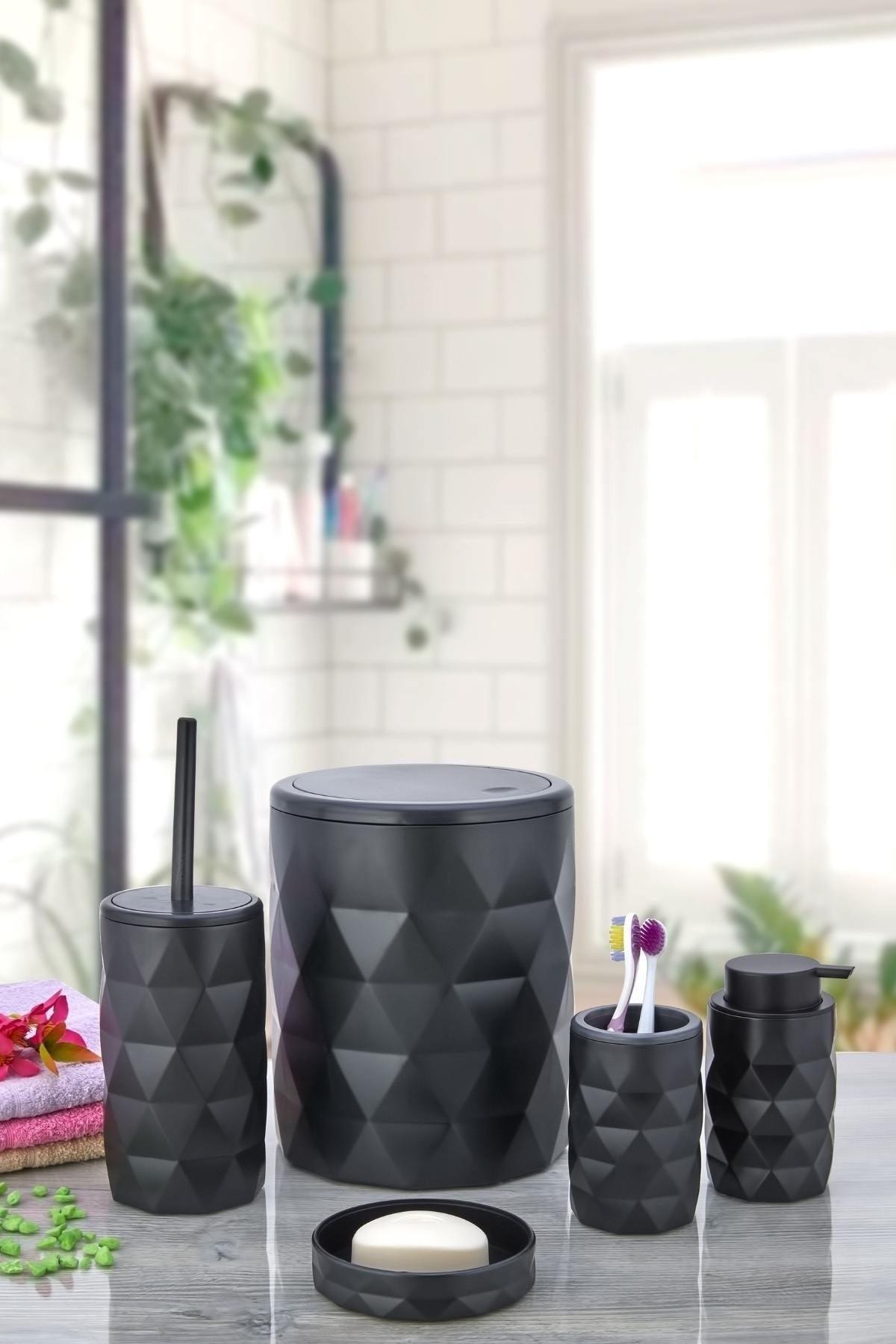 Diamond Black 5 Pcs Bathroom Set - Swordslife