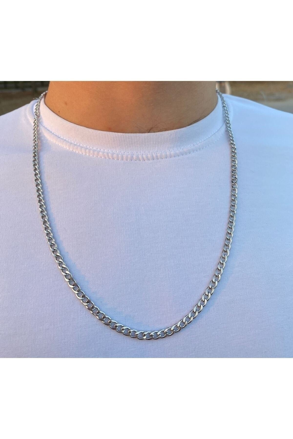 Figaro Model Flat Men's Steel Necklace Chain
