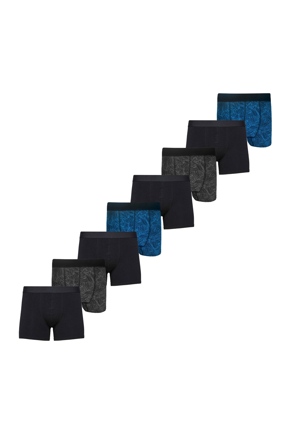 Men'S 8 Pack Black-Leaf Dark Mixed Combination Boxer