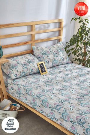 Rose Garden Elastic Bed Sheet Set Cotton-Pillow Cover Single-Double-Duvet Cover - Swordslife