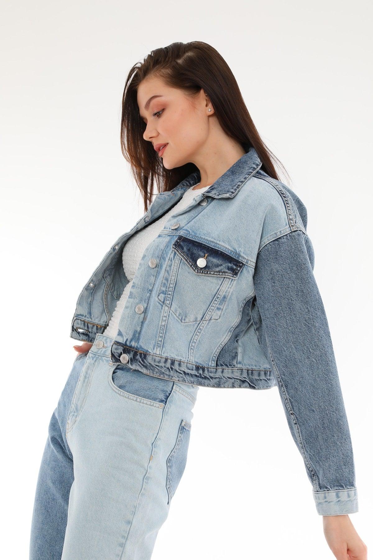 Block Crop Jean Jacket - Swordslife