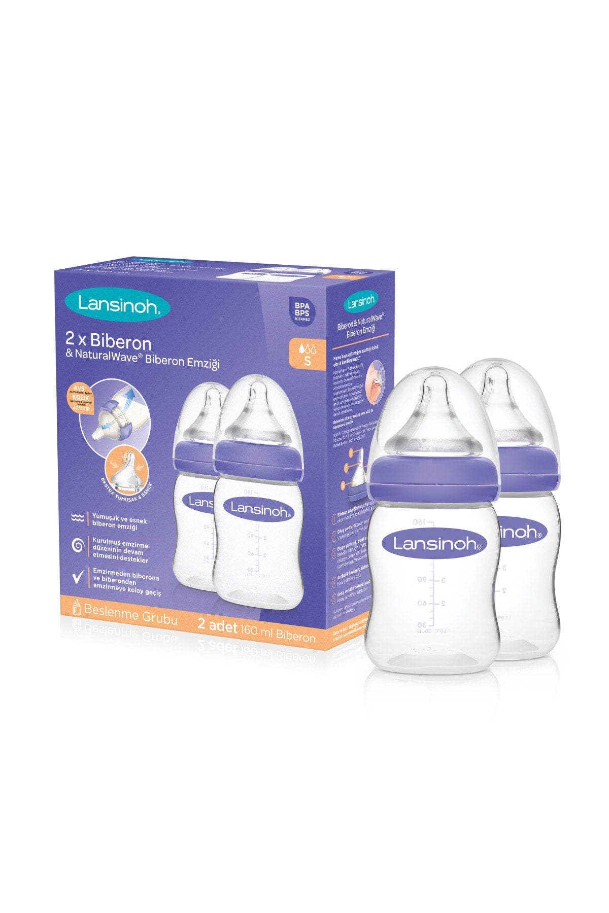 Natural Wave Baby Bottle Set 2 Pcs 160 Ml