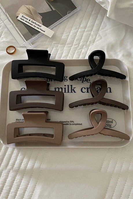 Women's 6-Piece Brown&Black Clasp Buckle Set - Swordslife