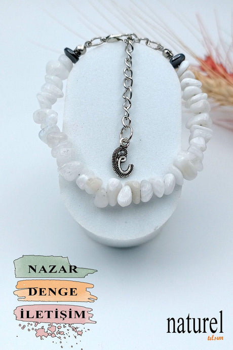 Natural Stone Moonstone Women's Bracelet - Broken Natural Stone - Gift Bracelet - Swordslife