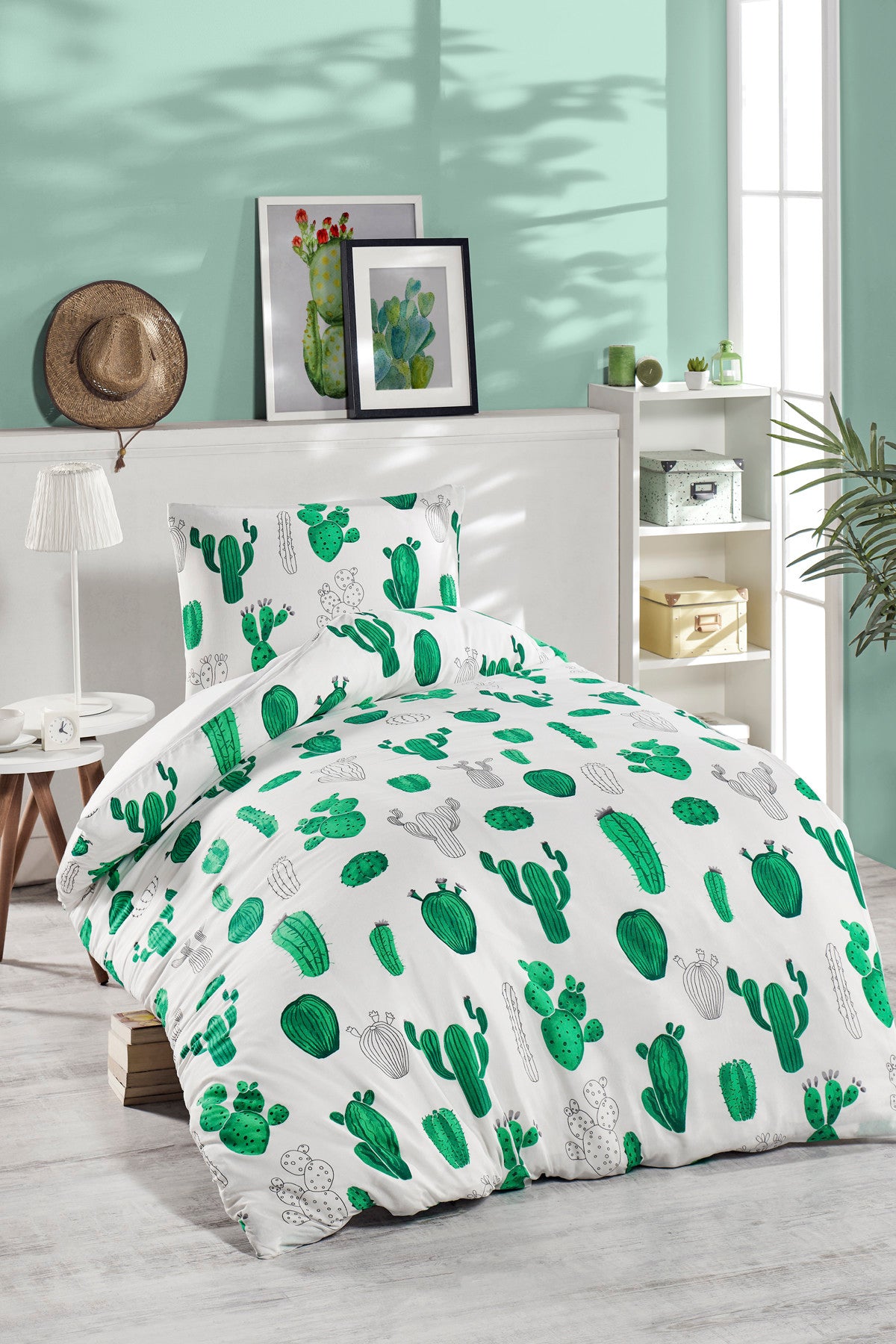 Stk Junior Duvet Cover Set Single Cactus Green