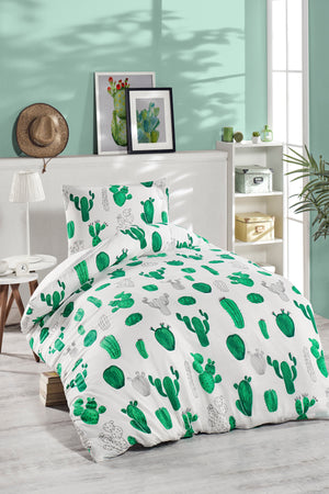 Stk Junior Duvet Cover Set Single Cactus Green