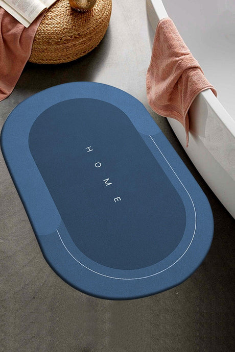 Else Decor Blue Home Patterned Shower Front Bathroom Carpet Doormat Closet One Piece Oval 40x60cm - Swordslife