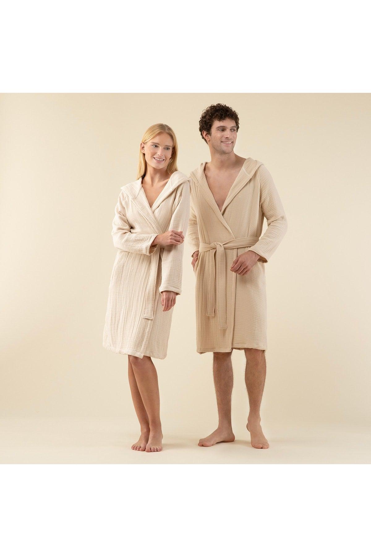 Armin Unisex Bathrobe Beige - Swordslife