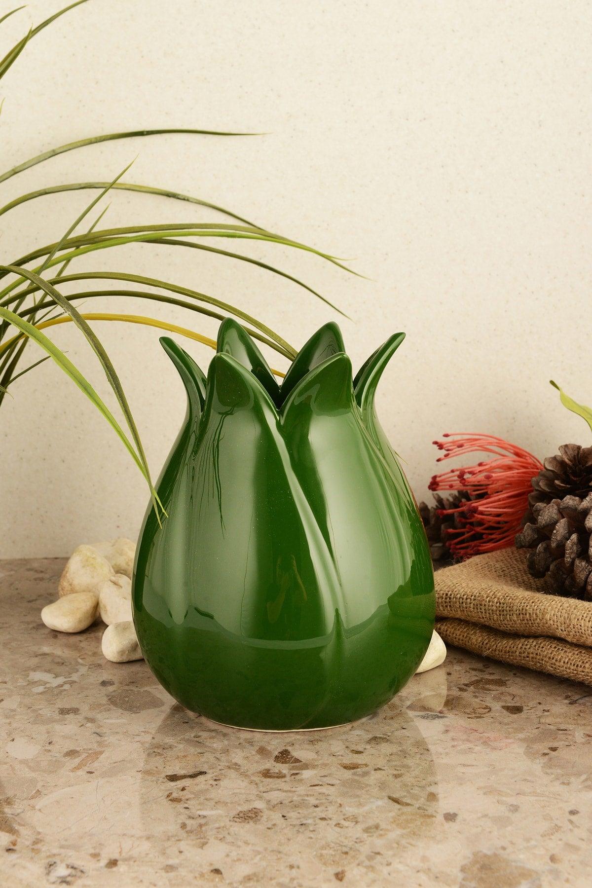 Tulip Ceramic Vase-green - Swordslife