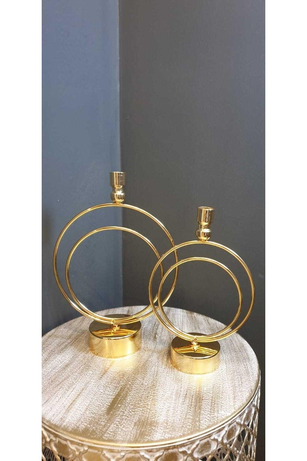 Alvina 2 Li High Stand Full Gold, Candlestick - Swordslife