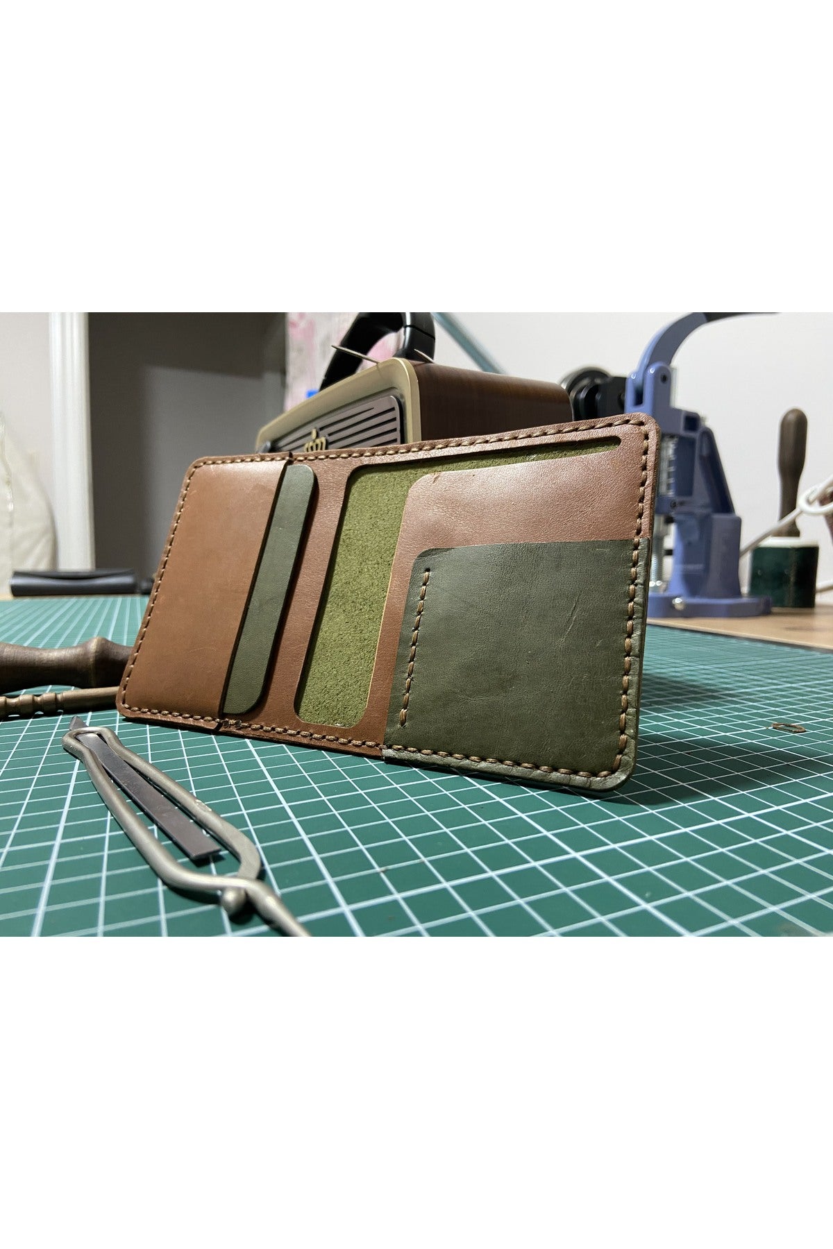 Frig Genuine Leather Handmade Multifunctional Card Holder Wallet