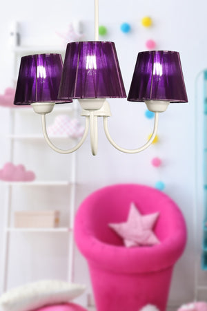 Ova 3Rd Chandelier White Purple Hat