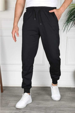 Black Color Men'S Slim Fit Jogger Bottom Tracksuit