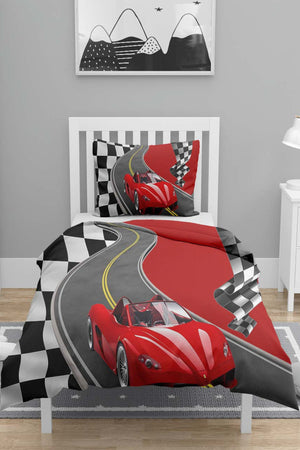 Else Red Trolley Single Child 3D Duvet Cover Set