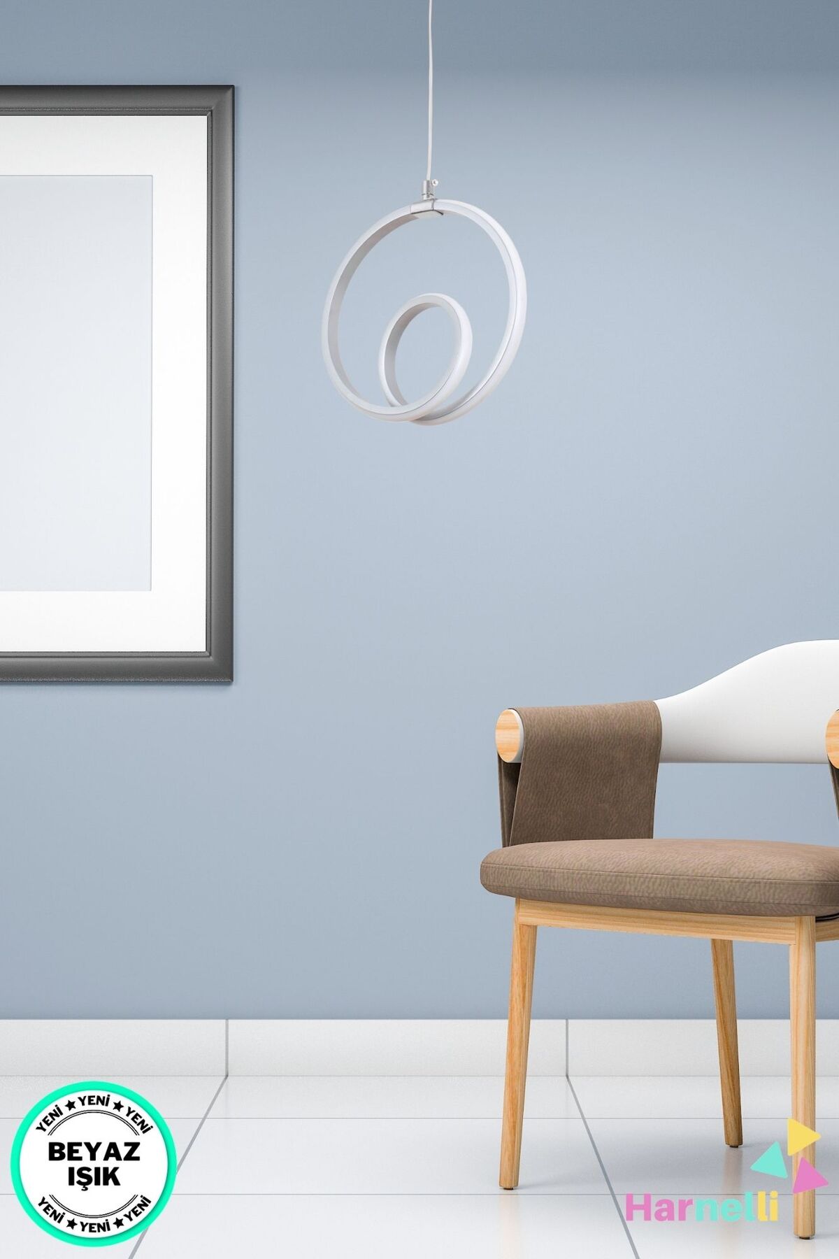 Hallway Living Room White Light Single Led Chandelier Gray