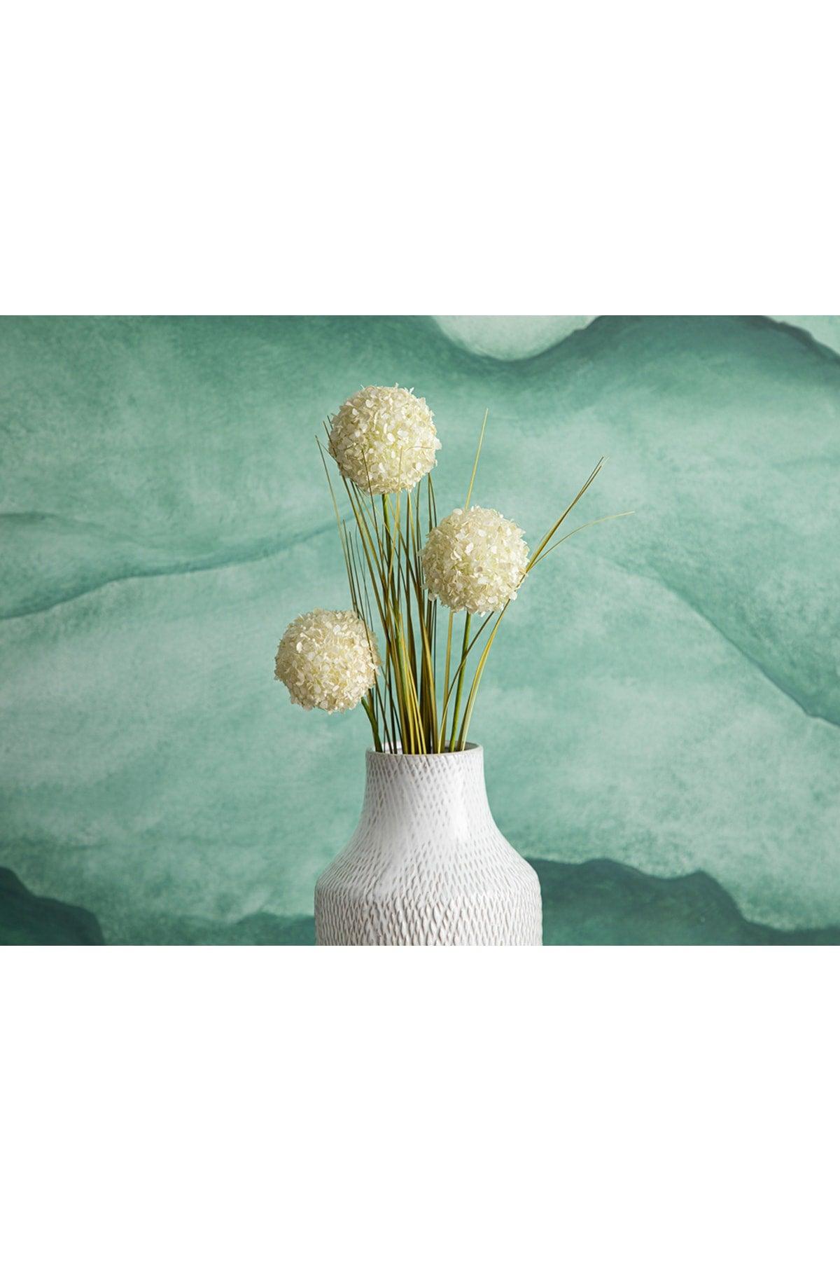 Grass Bush Single Branch Artificial Flower 63 Cm Cream - Swordslife