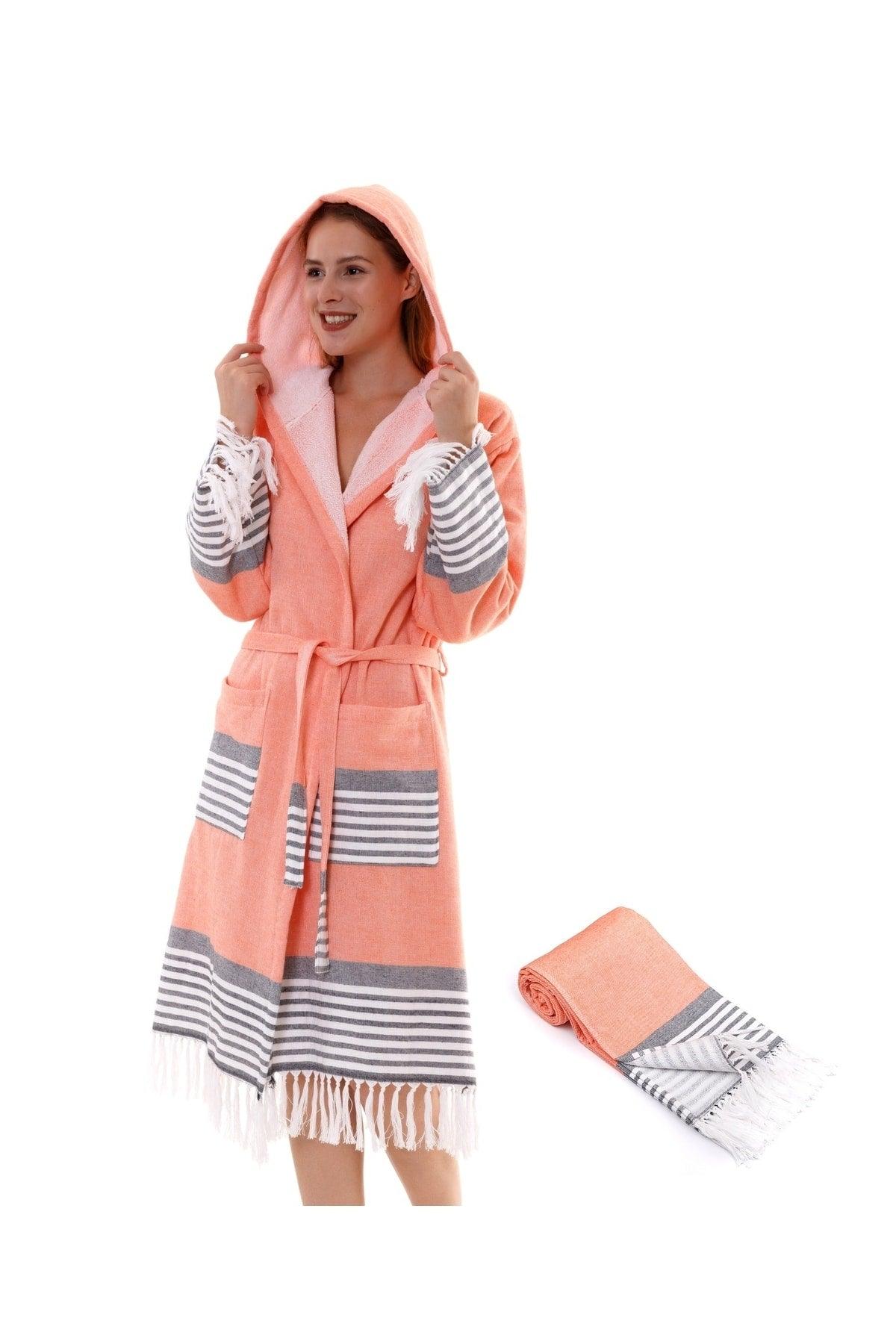 Set of 2 Large Size Bathrobes | Hooded Bathrobe &cotton Bath Towel Loincloth | Unisex (2xl-3xl-4xl) - Swordslife