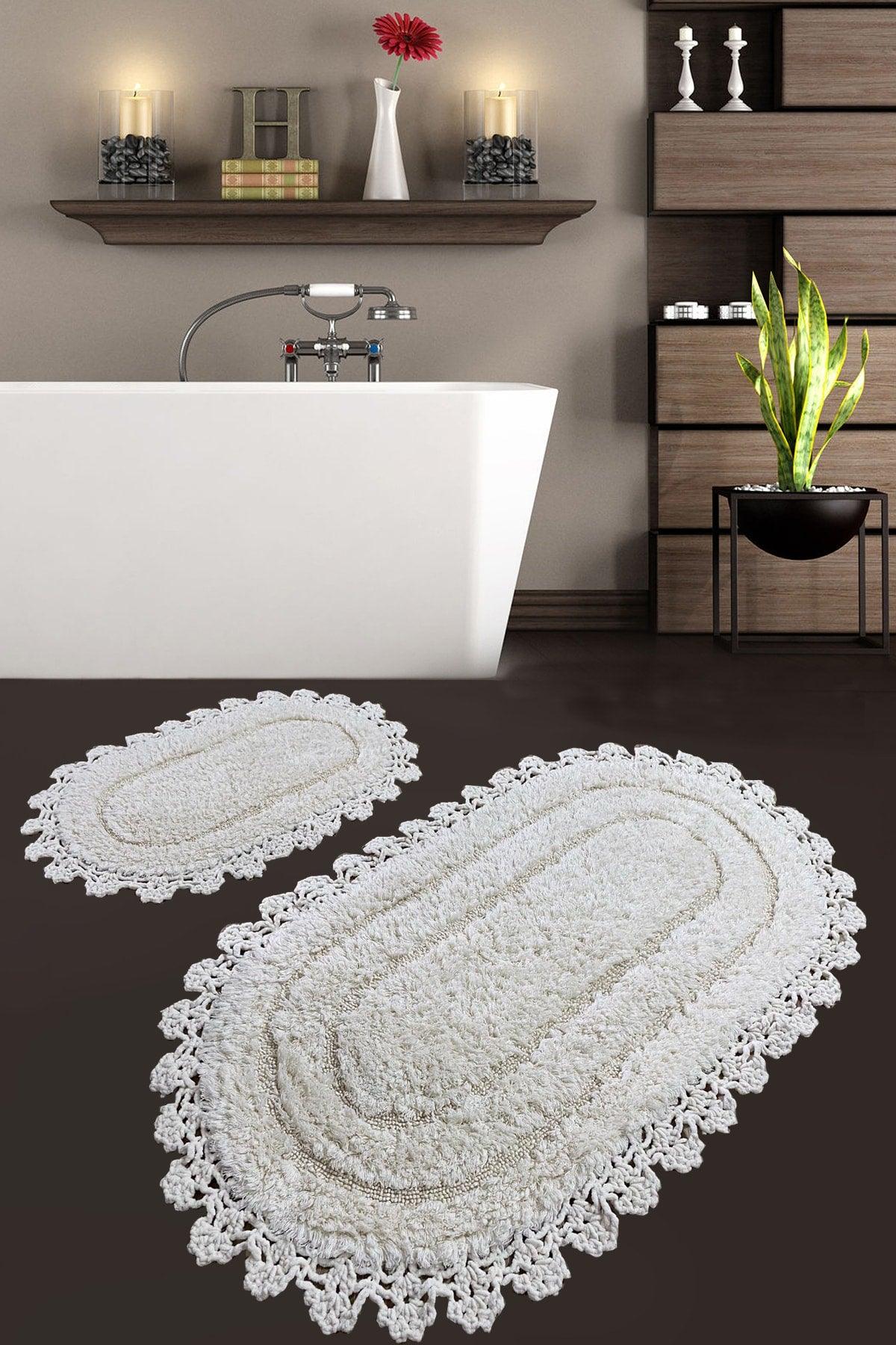 Regnum Ecru Cotton Bath Rug Set of 2 - Swordslife