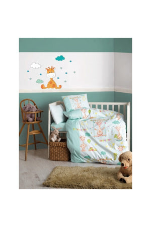 Baby Duvet Cover Set Giraffe Green