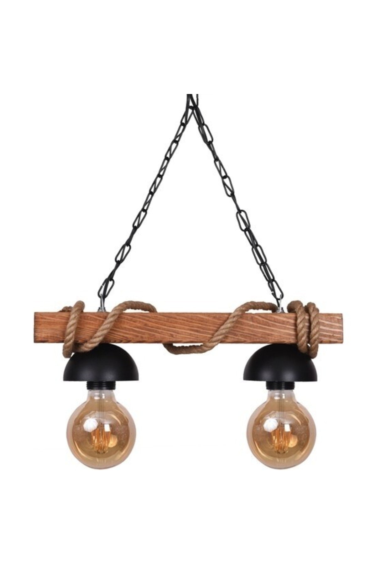 Wooden Chandelier 2 Rope Chandelier Rustic