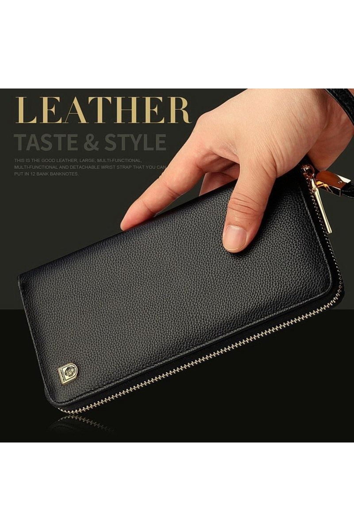 Montero Special Edition Gold Made In Italy Genuine Leather Long Men'S Wallet-Card Holder