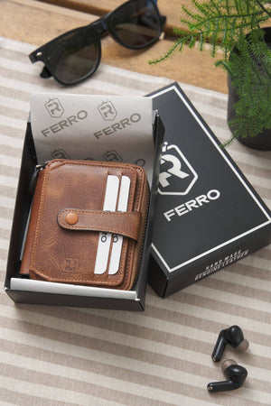 Stylish Genuine Leather Minimal Wallet Card Holder With Ferro Leather Gift Box
